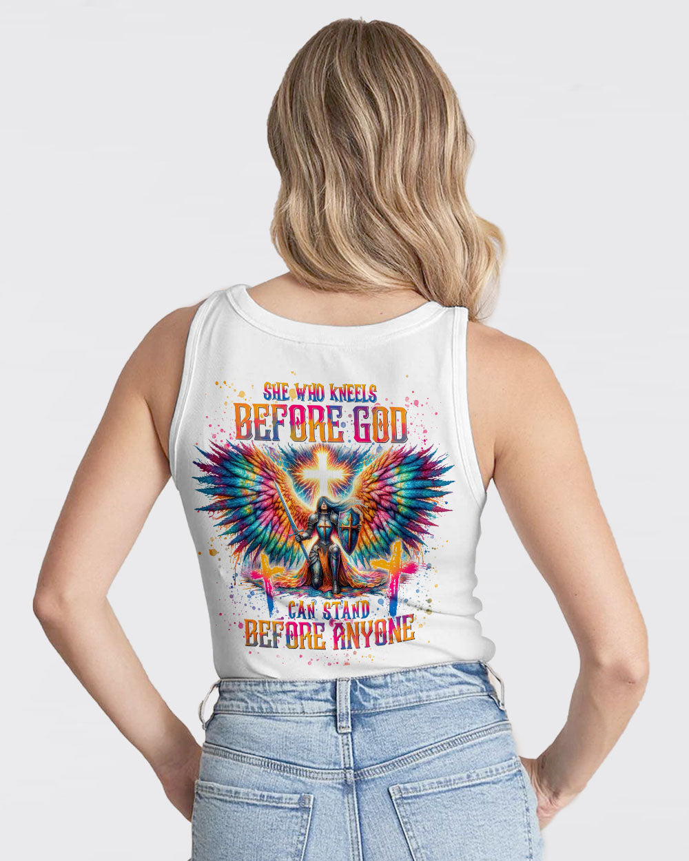 She Who Kneels Before God Warrior Wings Women's All Over Print Shirt - Tlnt1812233