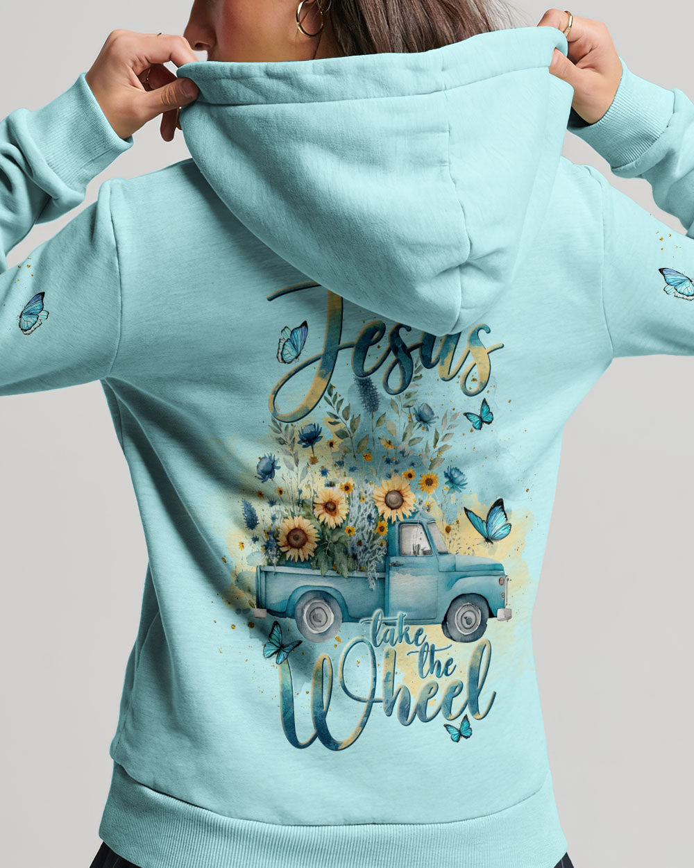 Jesus Take The Wheel Floral Truck Women's All Over Print Shirt - Tlnt2111233