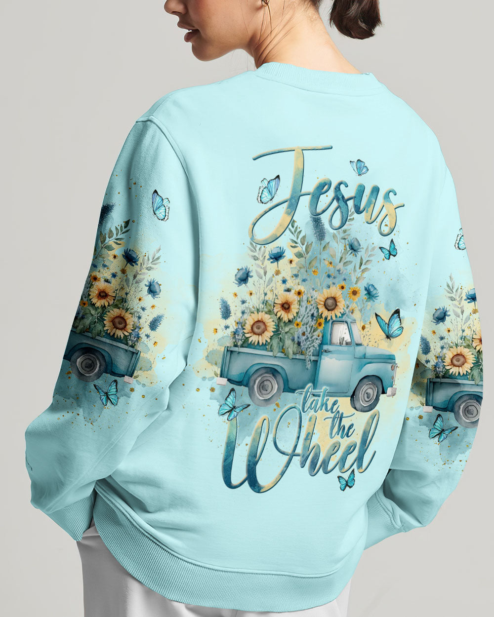 Jesus Take The Wheel Floral Truck Women's All Over Print Shirt - Tlnt2111233