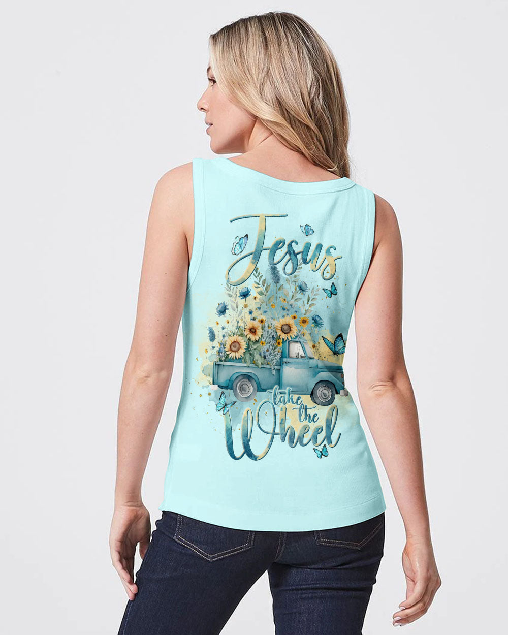 Jesus Take The Wheel Floral Truck Women's All Over Print Shirt - Tlnt2111233