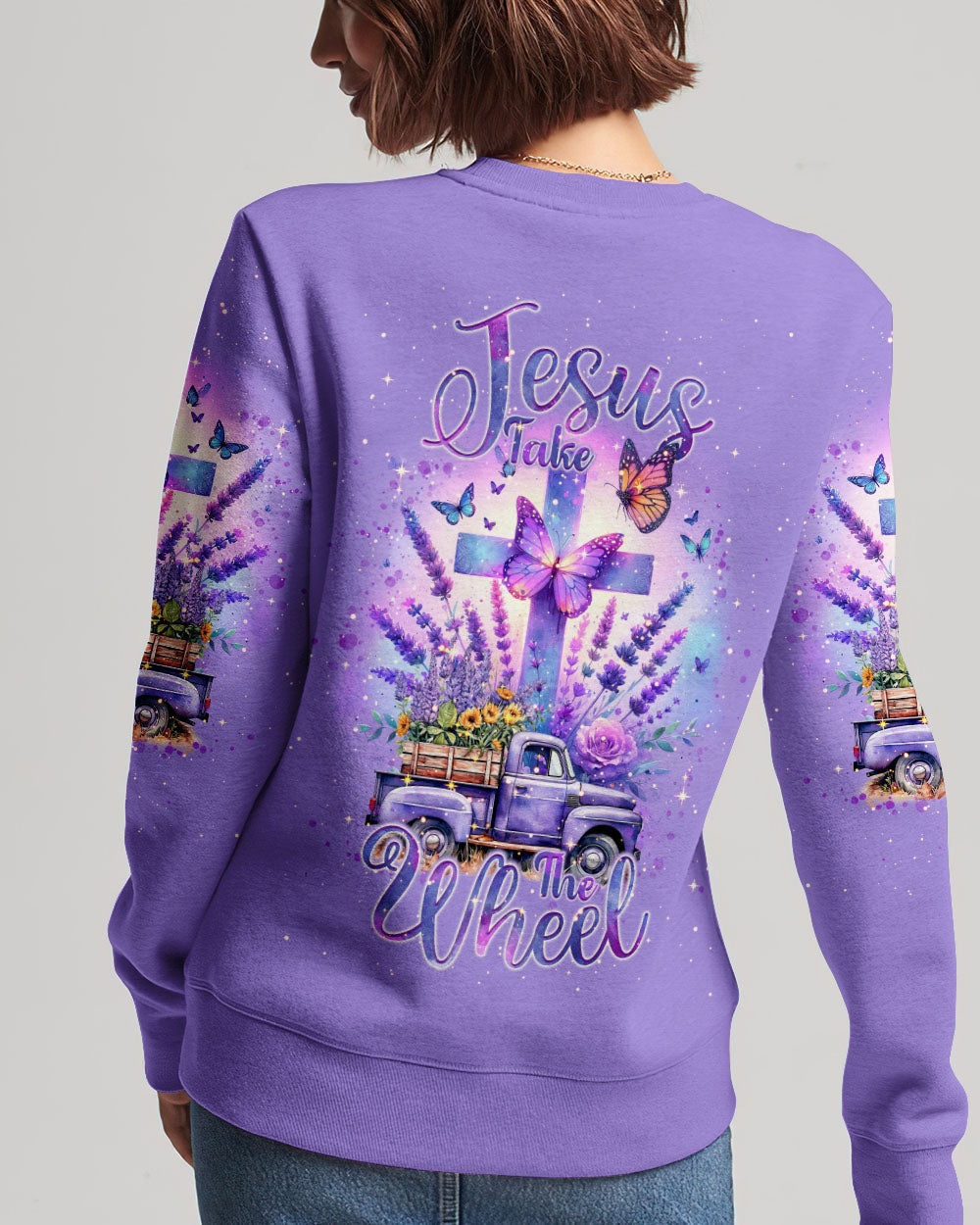 Jesus Take The Wheel Lavender Women's All Over Print Shirt - Tlnt2802243