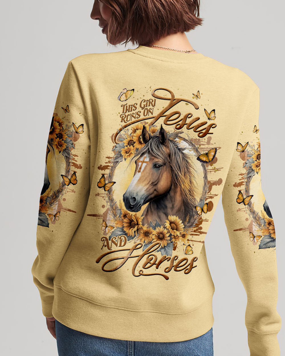 Runs On Jesus And Horses Women's All Over Print Shirt - Tlnt2909232