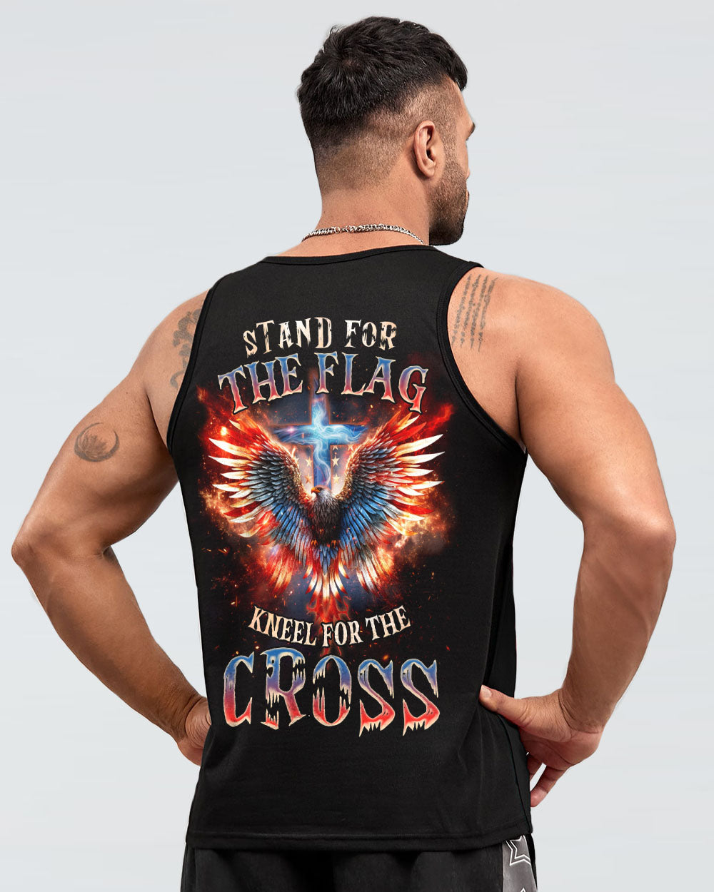 Stand For The Flag Kneel For The Cross Fire Wings Men's All Over Print Shirt - Tlnz0308232