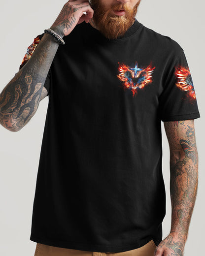 Stand For The Flag Kneel For The Cross Fire Wings Men's All Over Print Shirt - Tlnz0308232