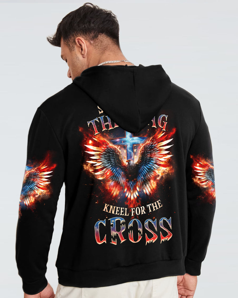 Stand For The Flag Kneel For The Cross Fire Wings Men's All Over Print Shirt - Tlnz0308232