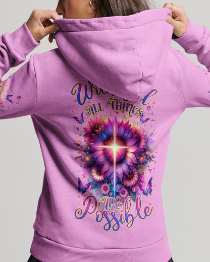 With God All Things Are Possible Sunflower Women's All Over Print Shirt - Tlnz0912232