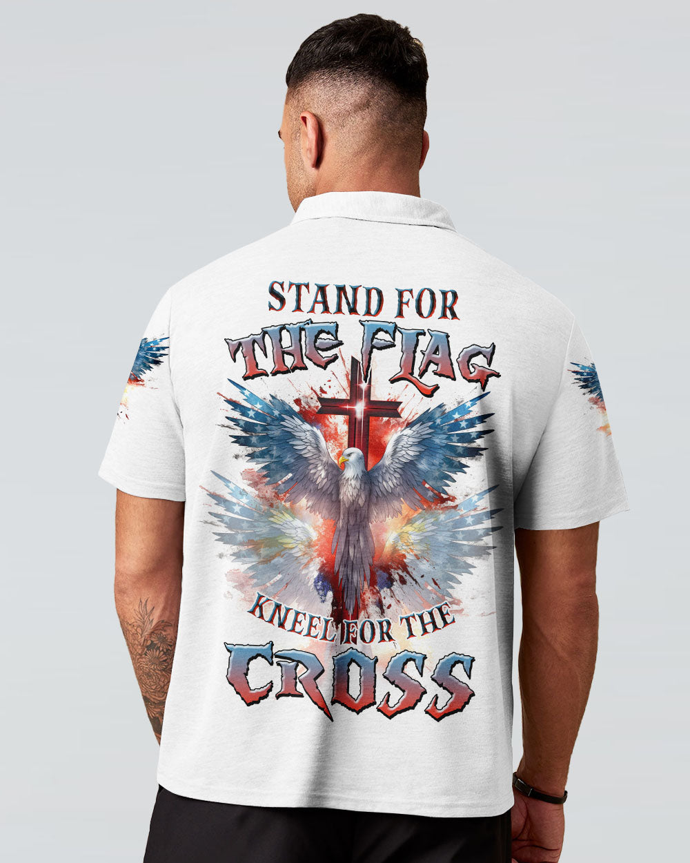 Stand For The Flag Kneel For The Cross Eagle Men's All Over Print Shirt - Tlnz1008239