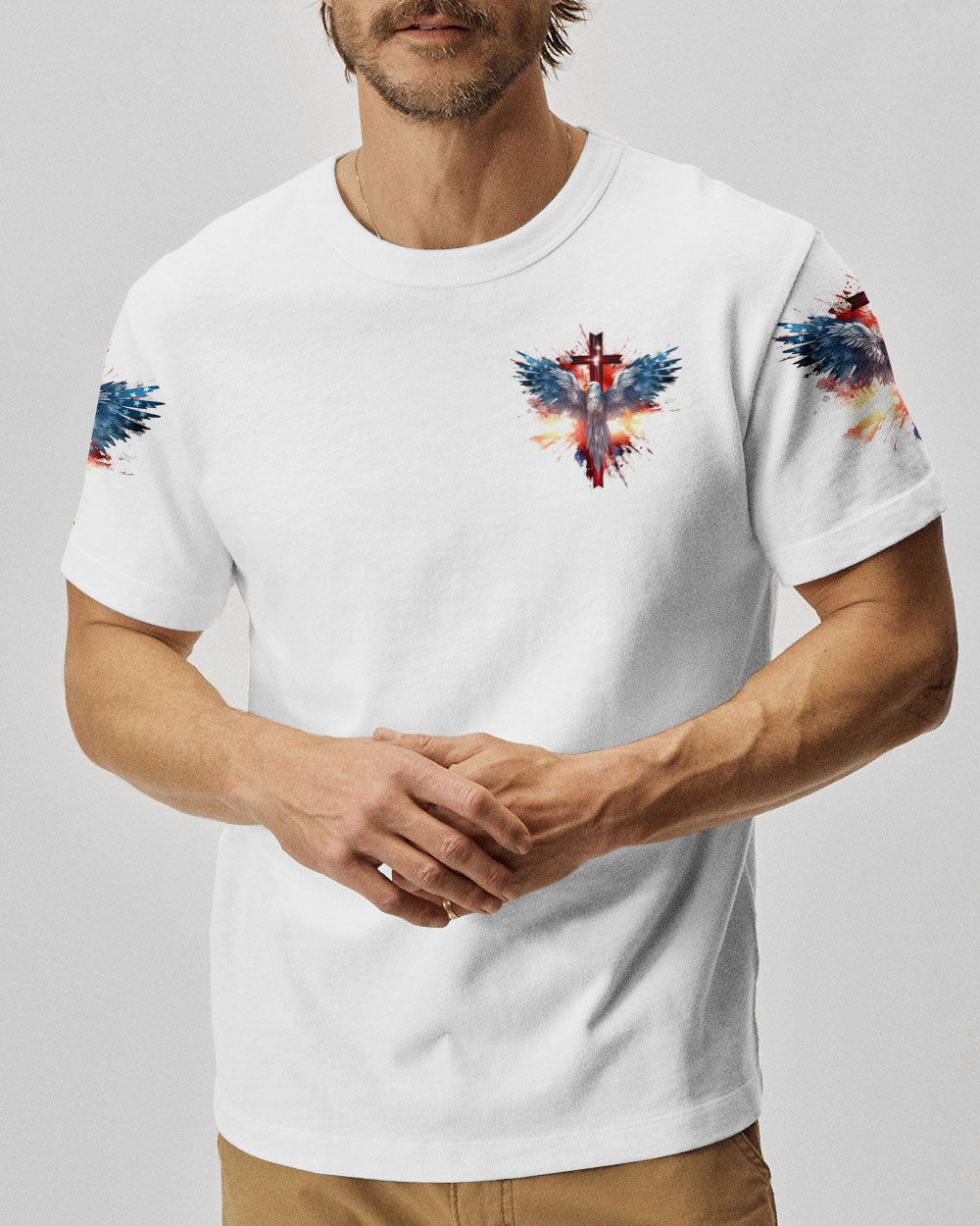 Stand For The Flag Kneel For The Cross Eagle Men's All Over Print Shirt - Tlnz1008239