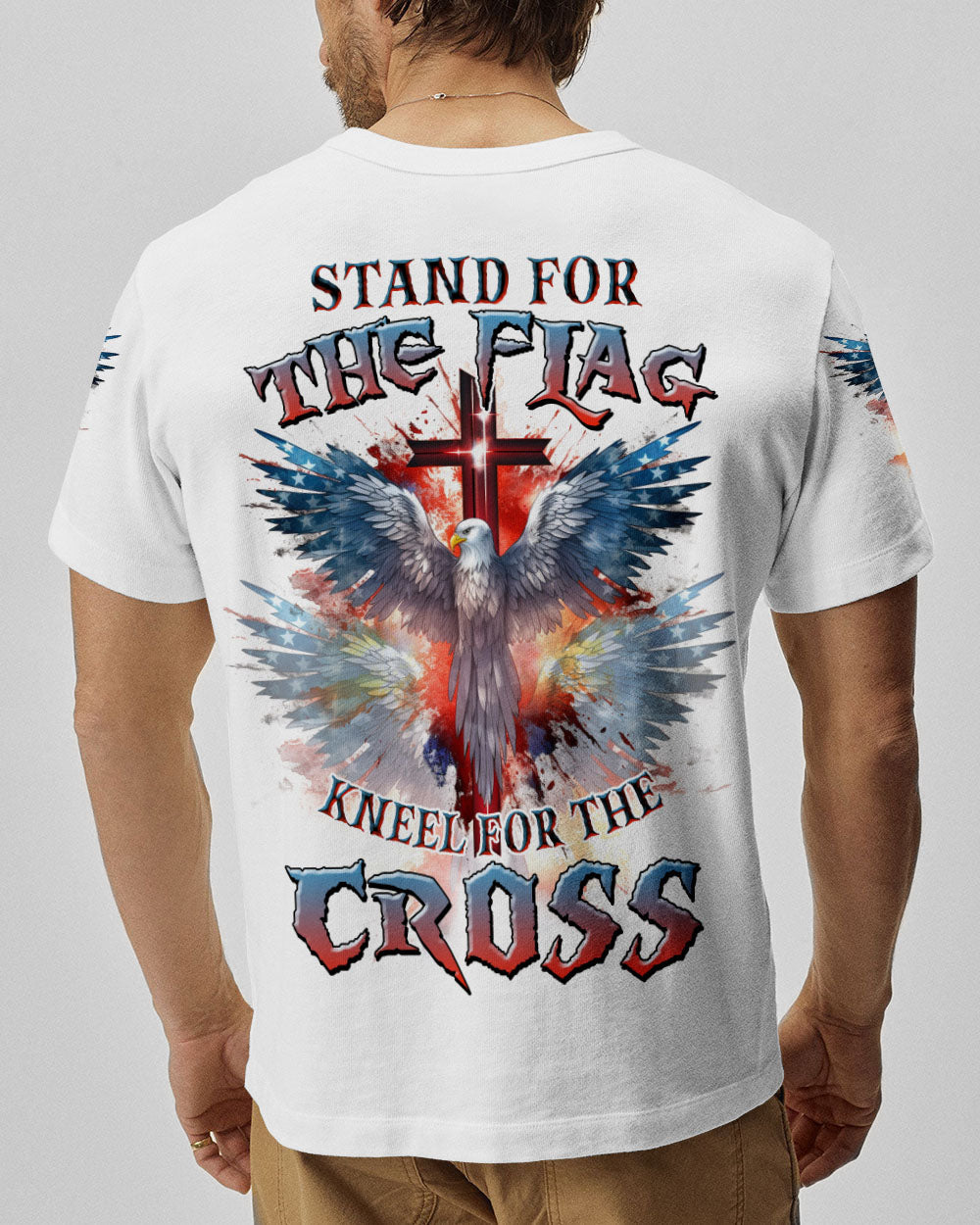 Stand For The Flag Kneel For The Cross Eagle Men's All Over Print Shirt - Tlnz1008239