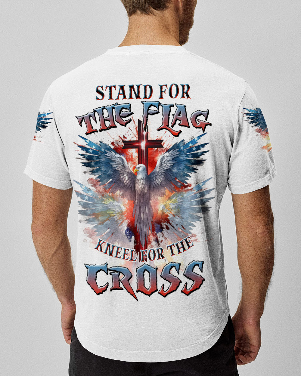 Stand For The Flag Kneel For The Cross Eagle Men's All Over Print Shirt - Tlnz1008239