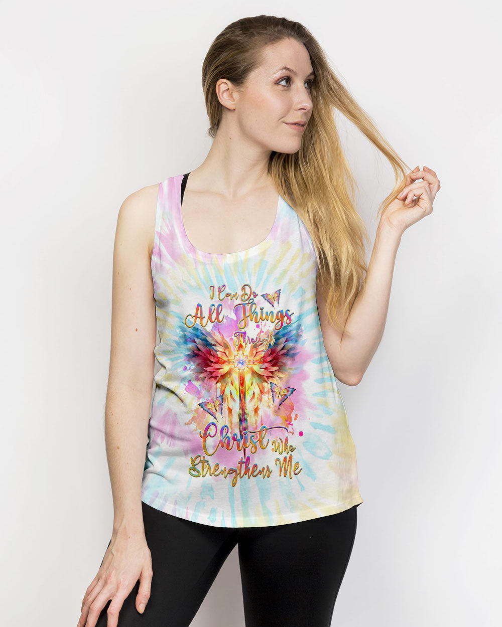 I Can Do All Things Through Christ Wings Colorful Women's All Over Print Shirt - Tlnz1110234