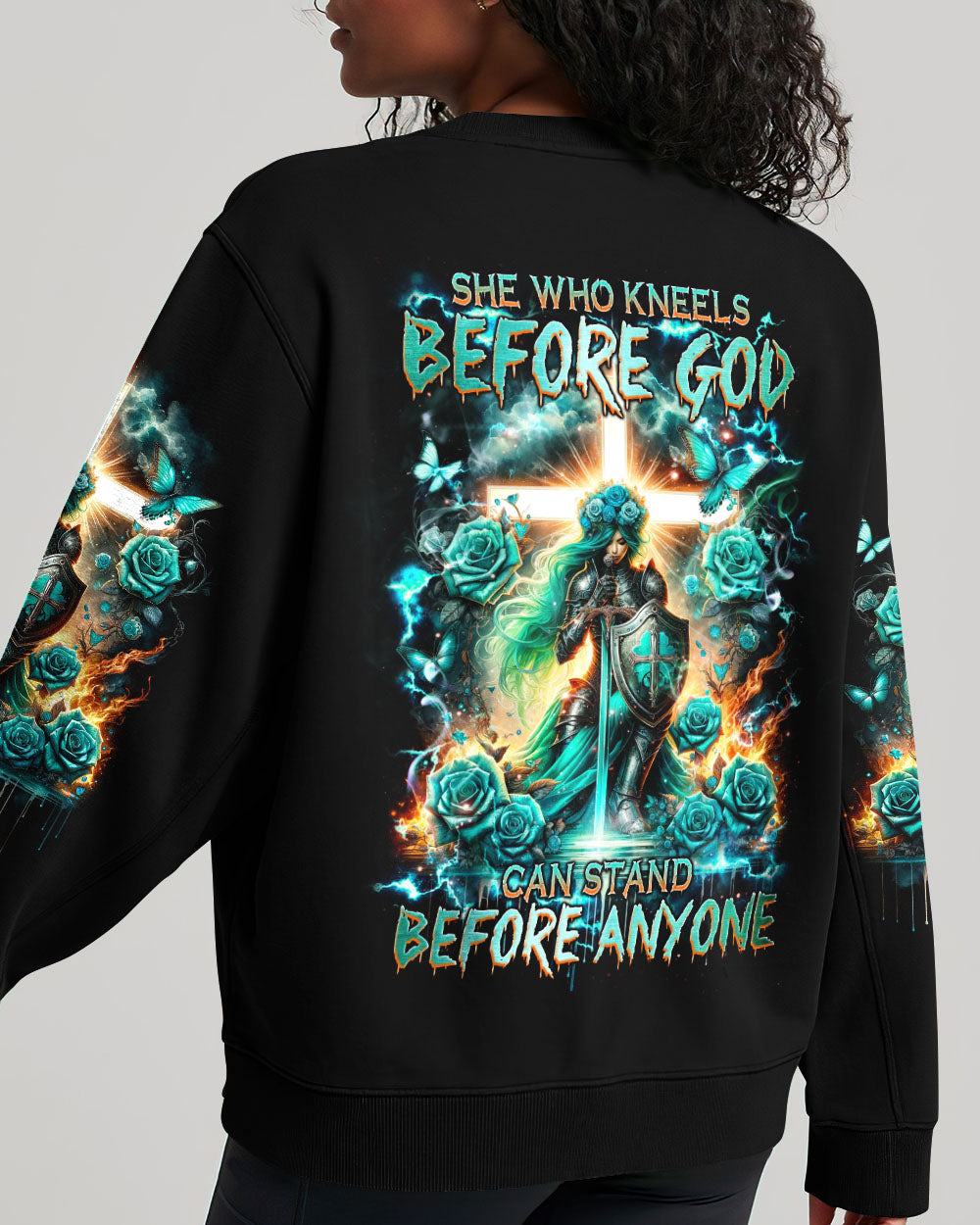 She Who Kneels Before God Women's All Over Print Shirt - Tlnz1601241