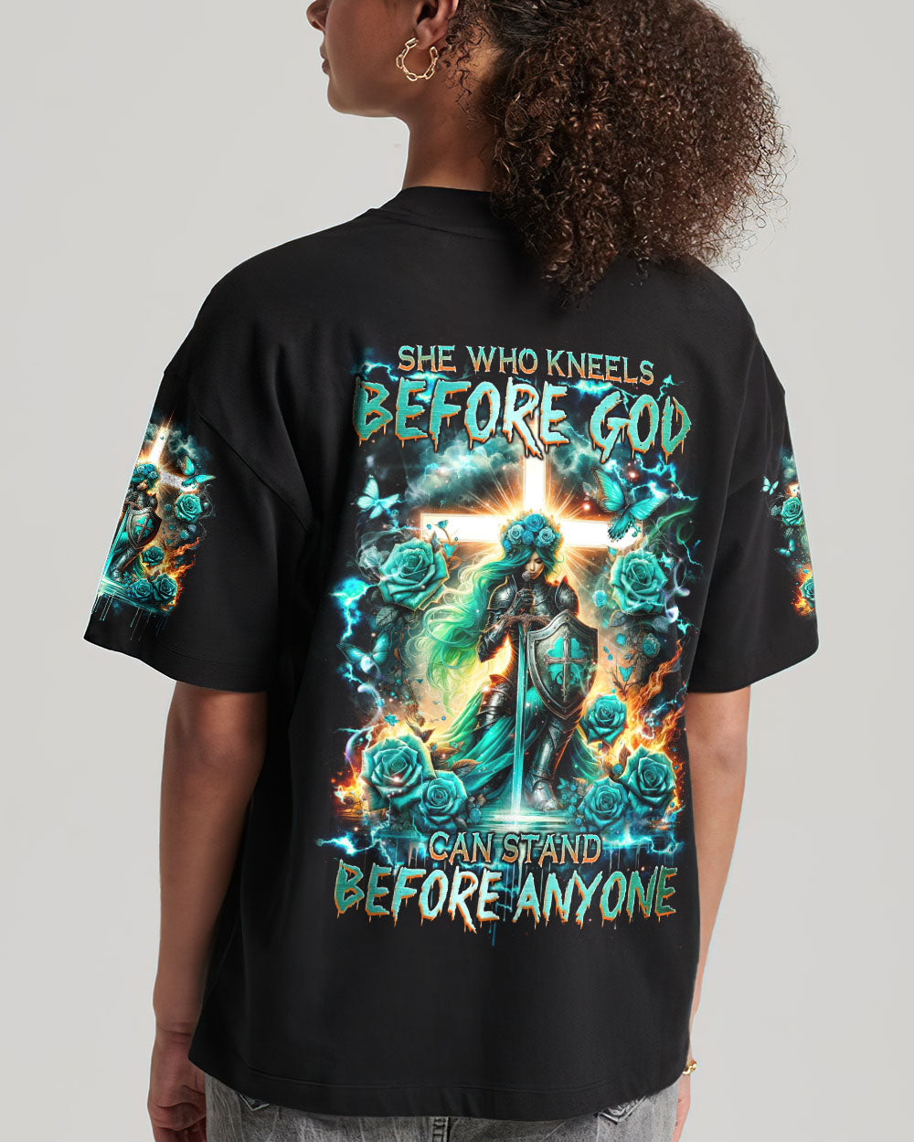 She Who Kneels Before God Women's All Over Print Shirt - Tlnz1601241