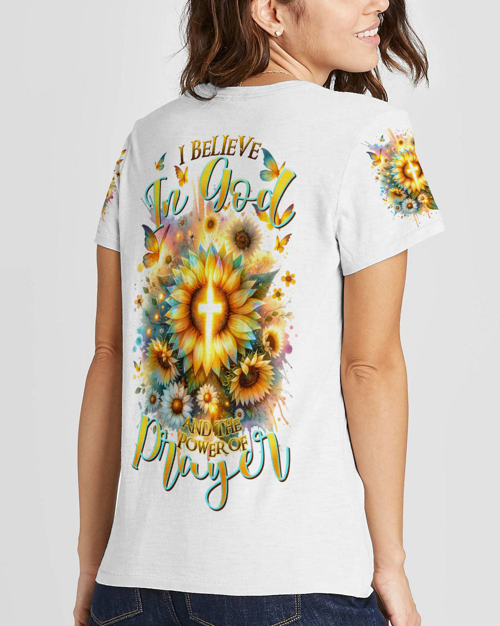 I Believe In God Sunflower Women's All Over Print Shirt - Tltr1212232