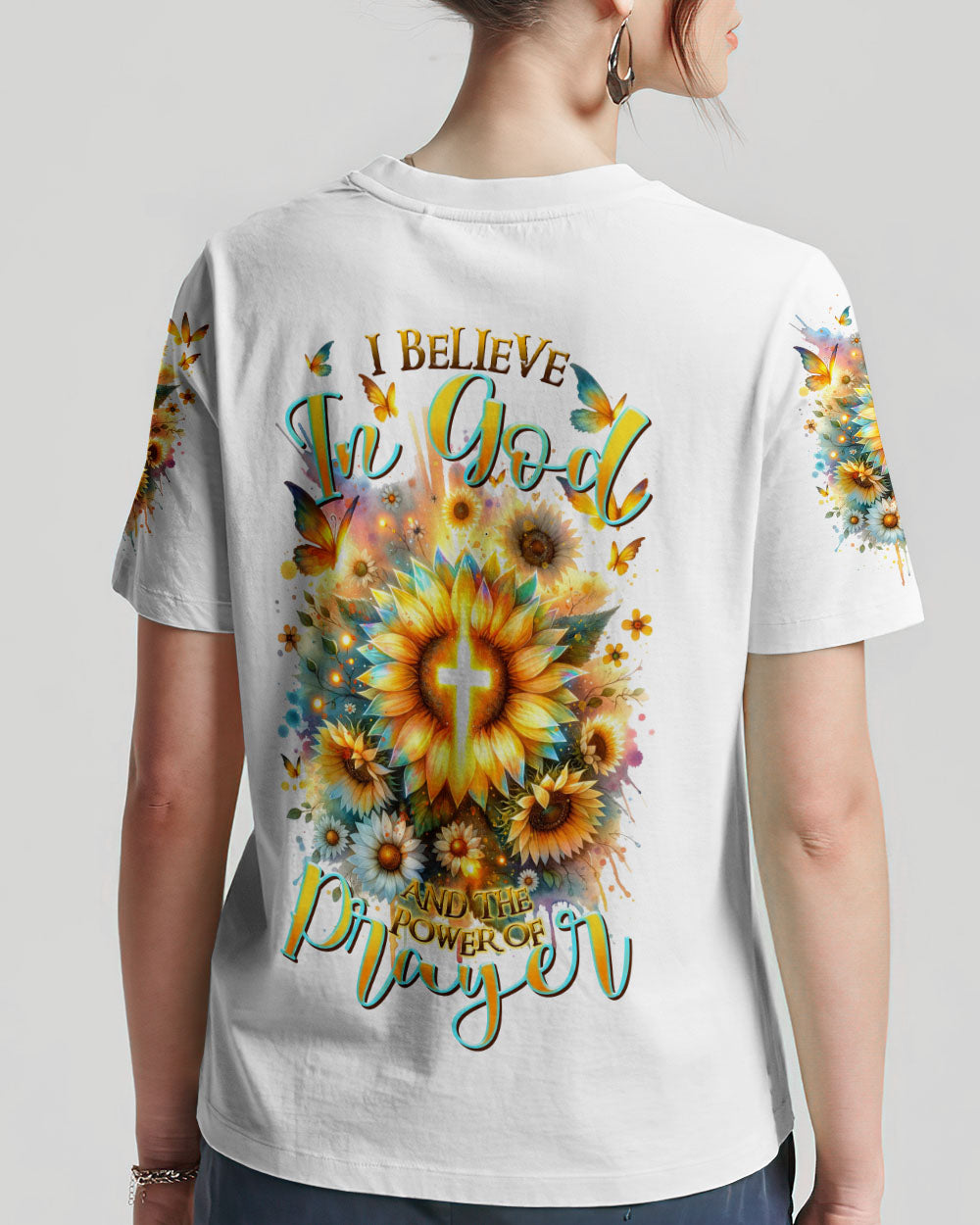 I Believe In God Sunflower Women's All Over Print Shirt - Tltr1212232