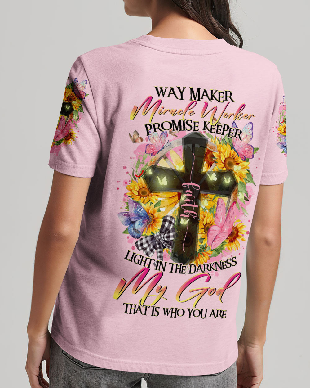 Way Maker Miracle Worker Cross Sunflower Women's All Over Print Shirt - Tltr1708233