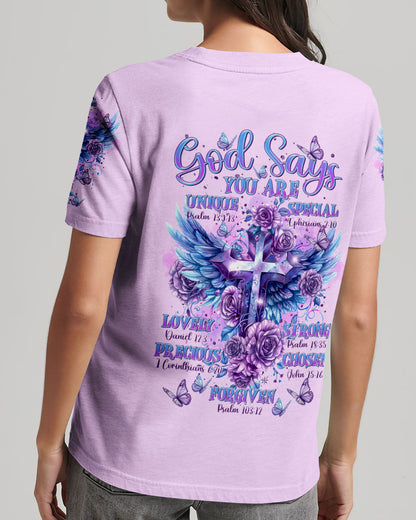 God Says You Are Cross Wings Women's All Over Print Shirt - Tltr2003244