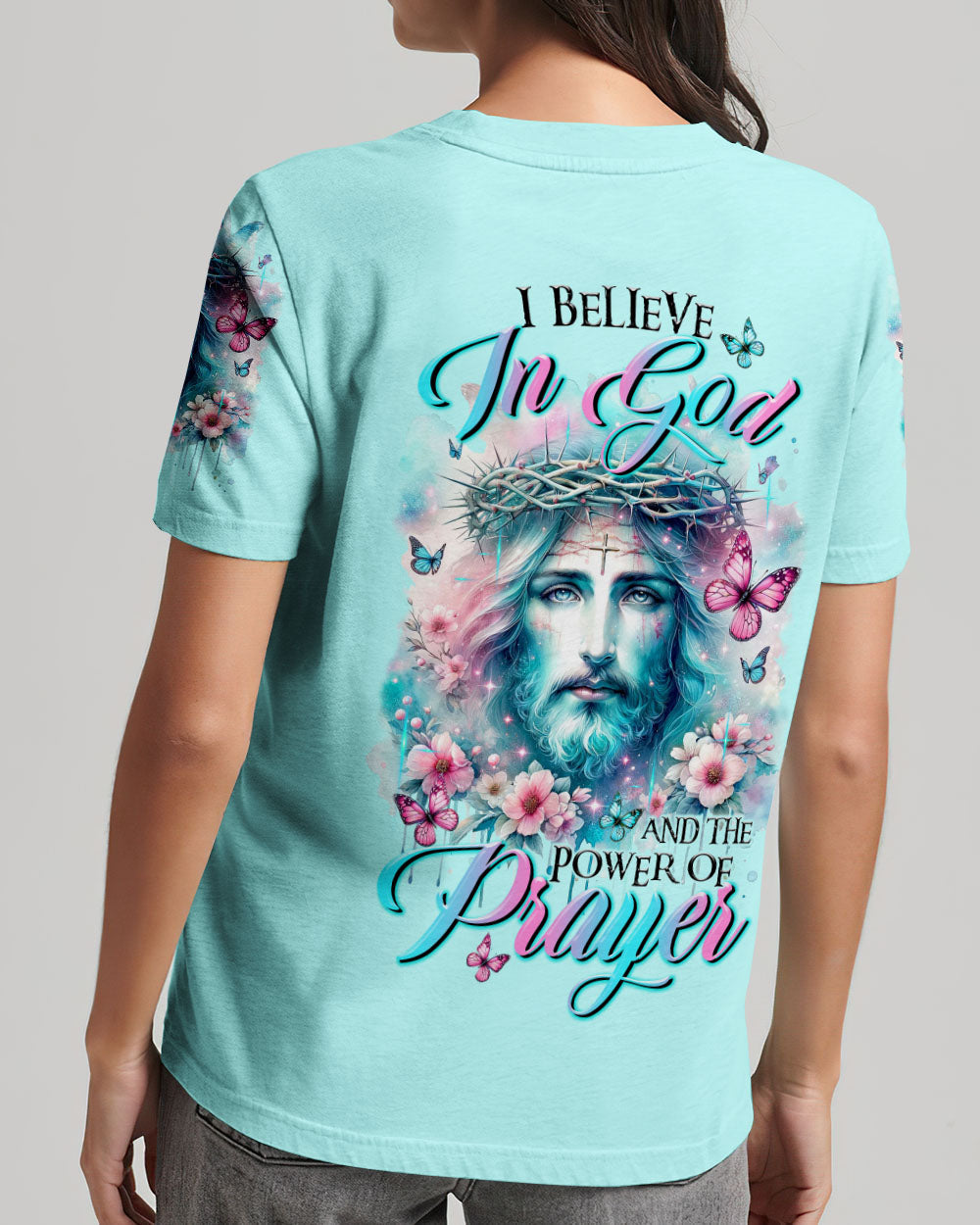 I Believe In God Floral Women's All Over Print Shirt - Tltr2511231