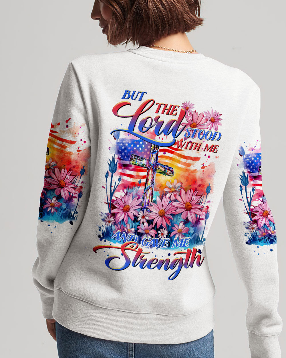 Lord Stood With Me Floral Flag Women's All Over Print Shirt - Tltr2608232