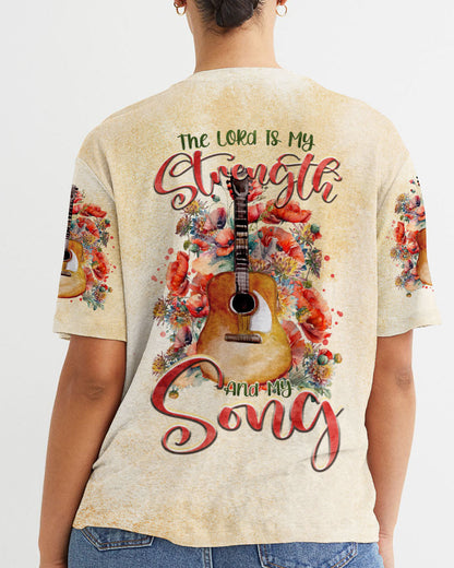 The Lord Is My Strength Guitar Floral Women's All Over Print Shirt - Tltr2709234