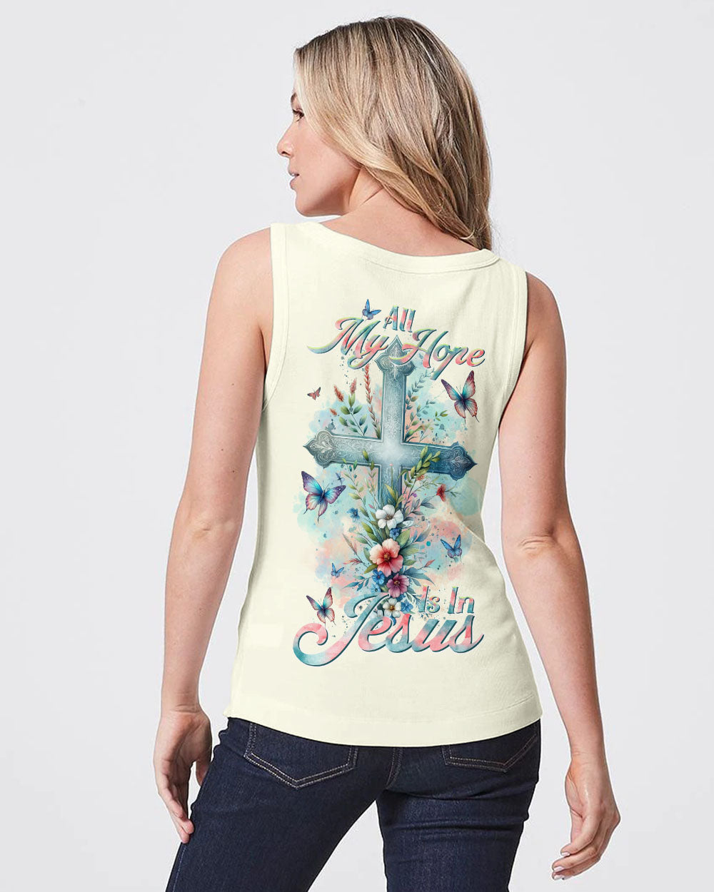 All My Hope Is In Jesus Cross Floral Women's All Over Print Shirt - Tltr2911232