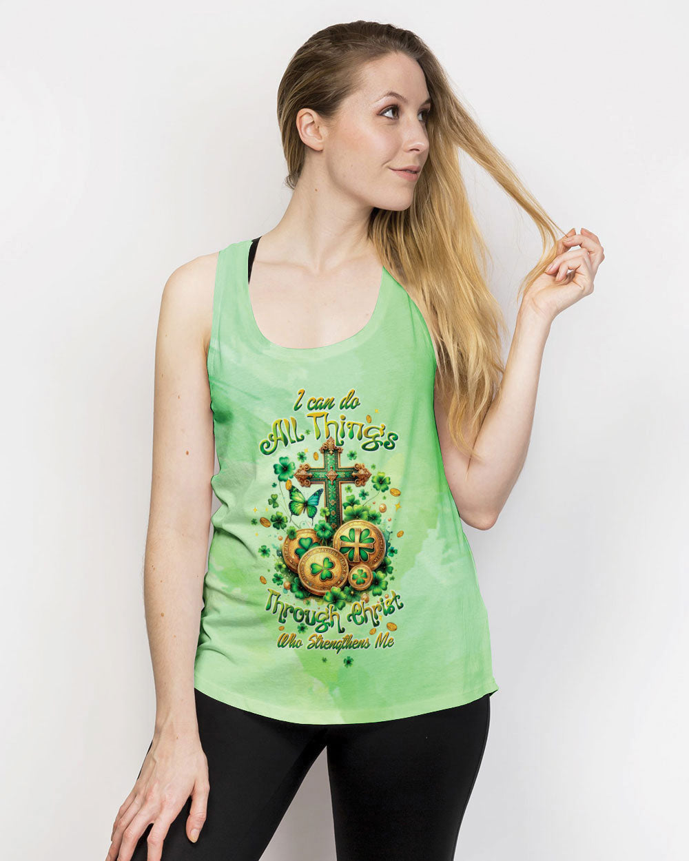 I Can Do All Things Cross Patrick's Day Women's All Over Print Shirt - Tltw0401242