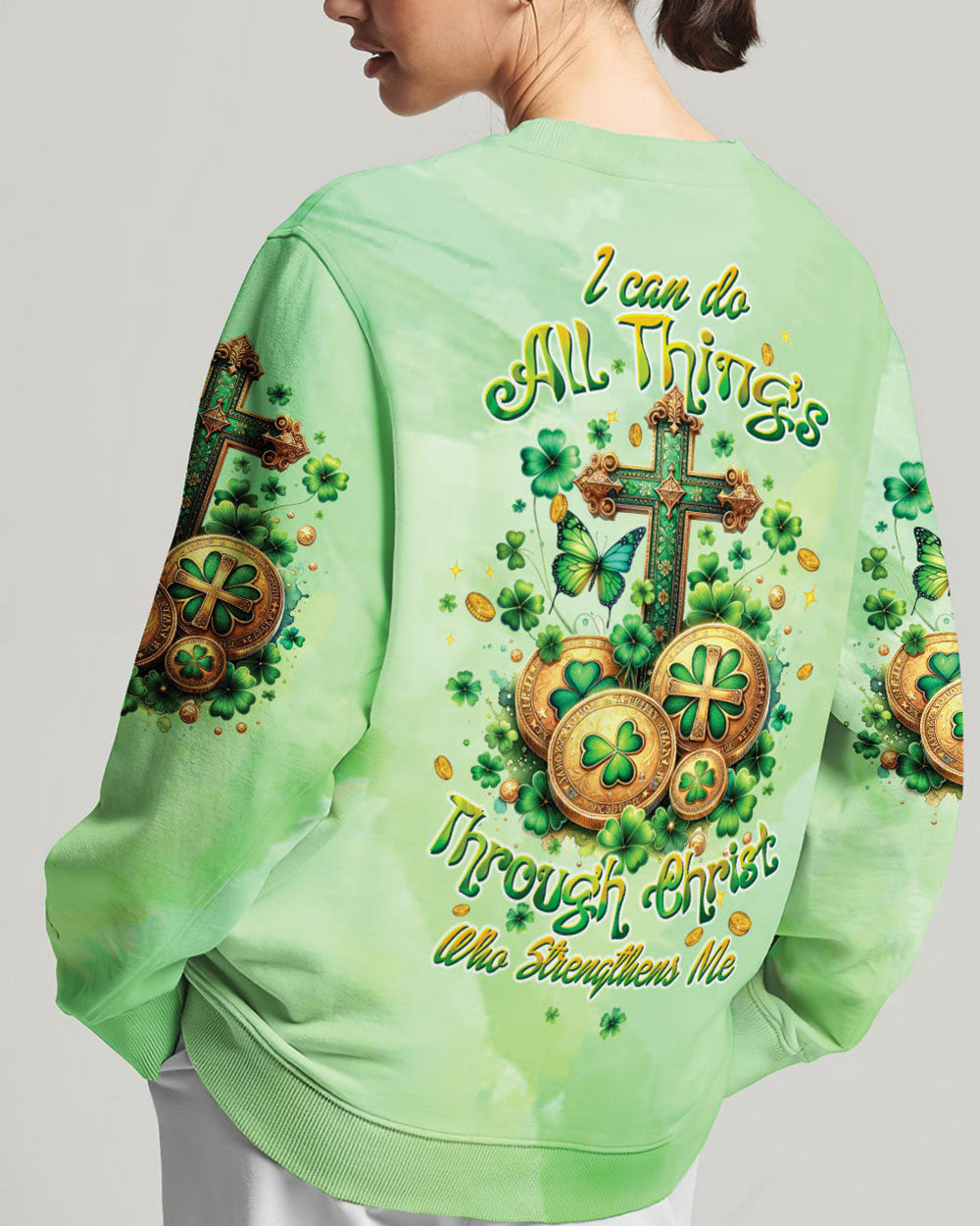 I Can Do All Things Cross Patrick's Day Women's All Over Print Shirt - Tltw0401242