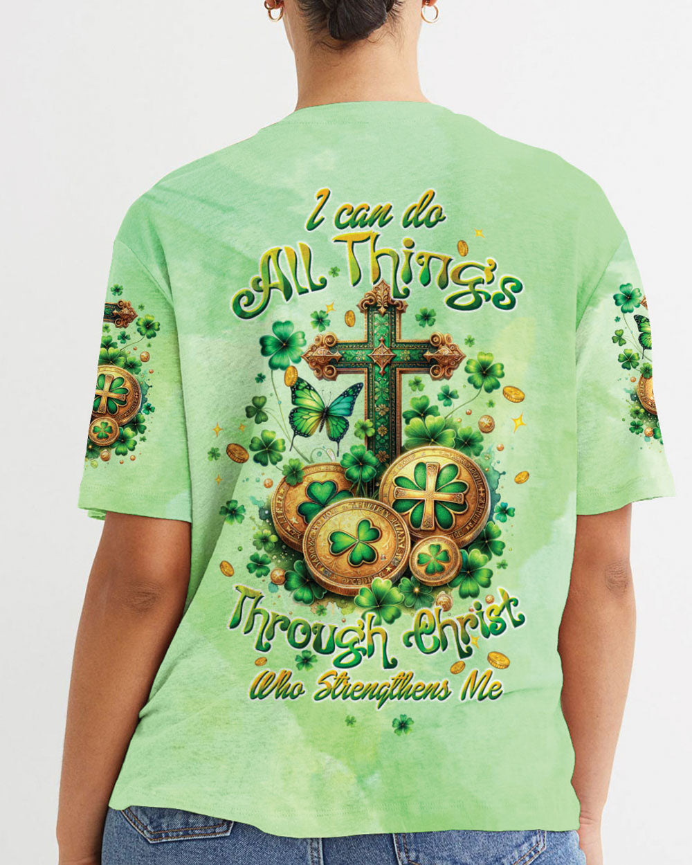 I Can Do All Things Cross Patrick's Day Women's All Over Print Shirt - Tltw0401242