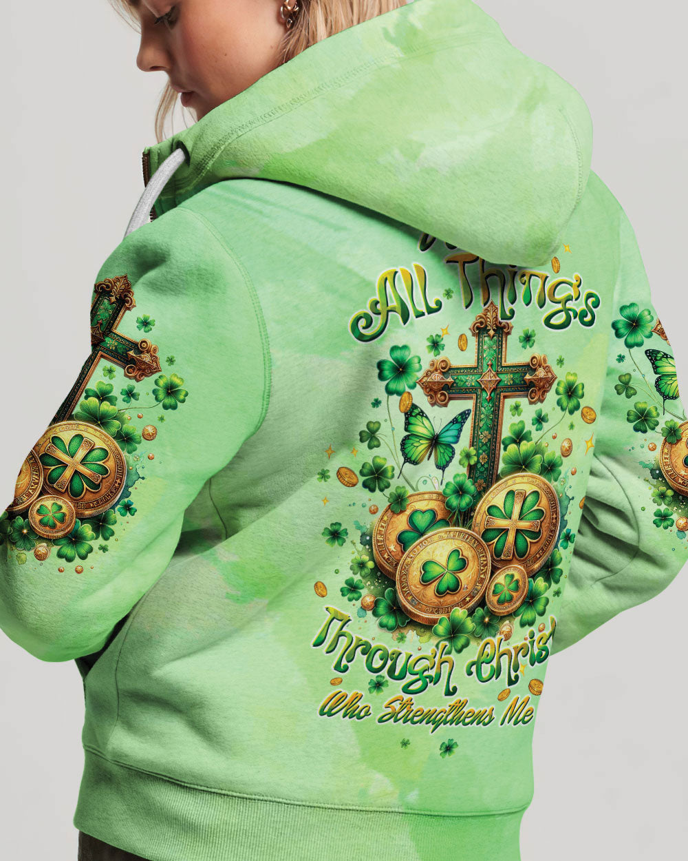 I Can Do All Things Cross Patrick's Day Women's All Over Print Shirt - Tltw0401242