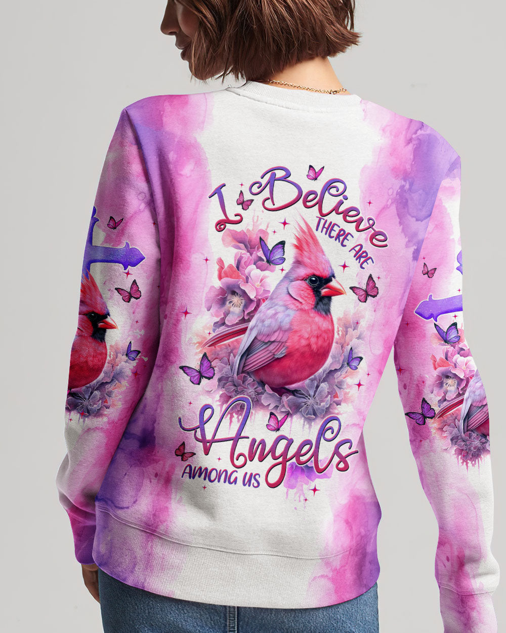 I Believe There Are Angels Among Us Cardinal Women's All Over Print Shirt - Tltw0408232