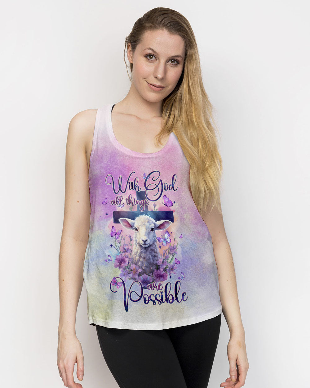 With God All Things Are Possible Lamb Women's All Over Print Shirt - Tltw0910235