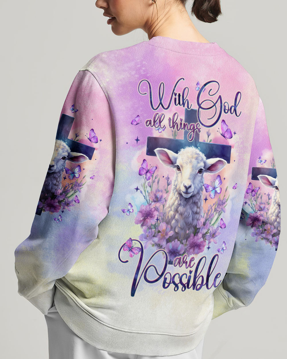 With God All Things Are Possible Lamb Women's All Over Print Shirt - Tltw0910235