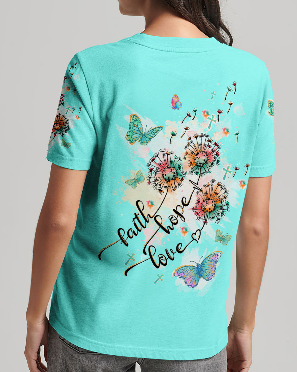 Faith Hope Love Women's All Over Print Shirt - Tltw1409235