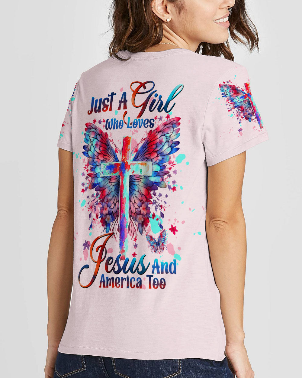 Loves Jesus And America Too Women's All Over Print Shirt - Tltw1609232