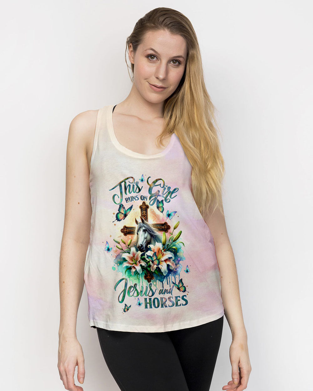 Runs On Jesus And Horses Women's All Over Print - Tltw2811233