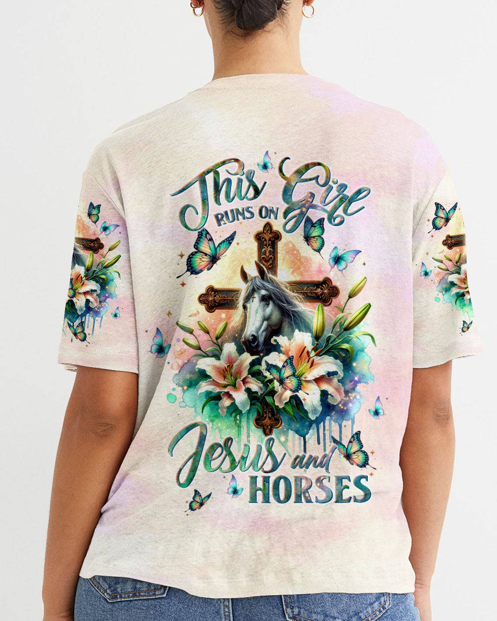 Runs On Jesus And Horses Women's All Over Print - Tltw2811233