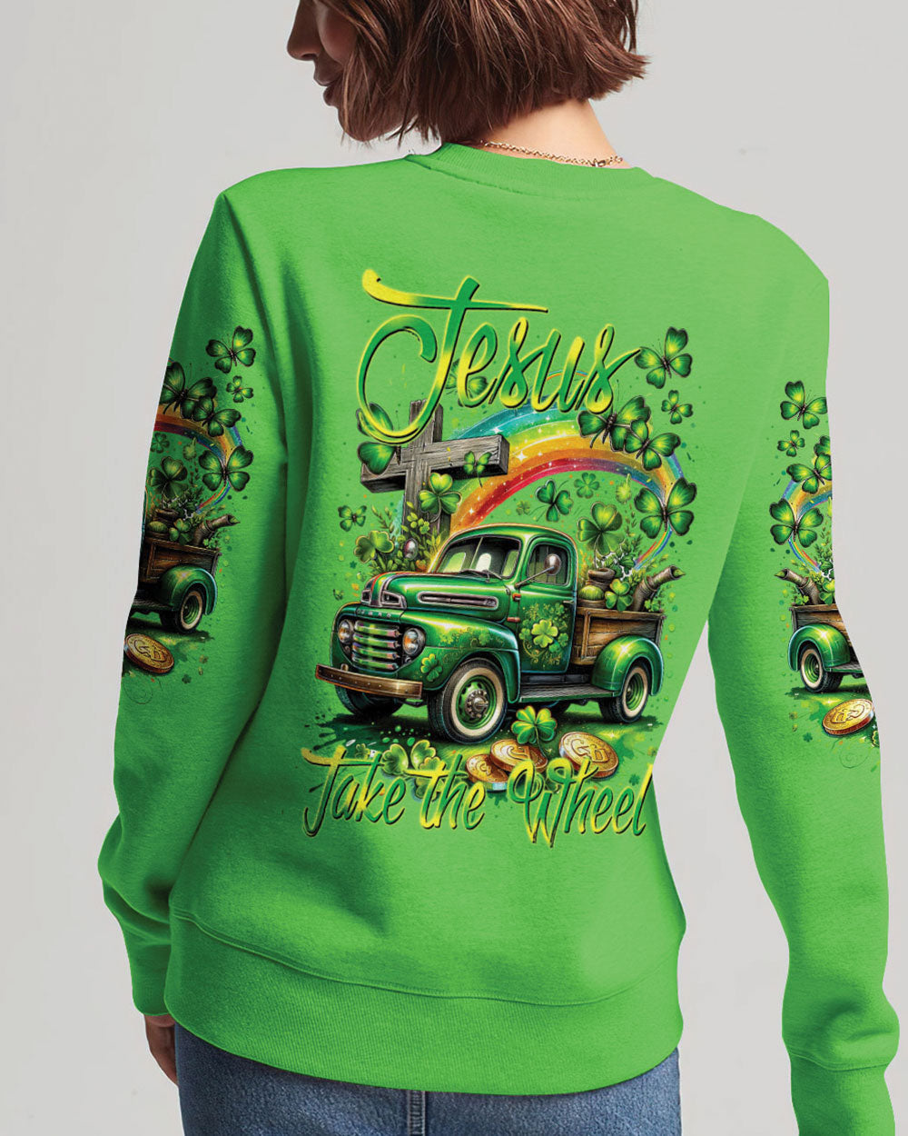 Jesus Take The Wheel Patrick's Day Women's All Over Print Shirt - Tytm0601241