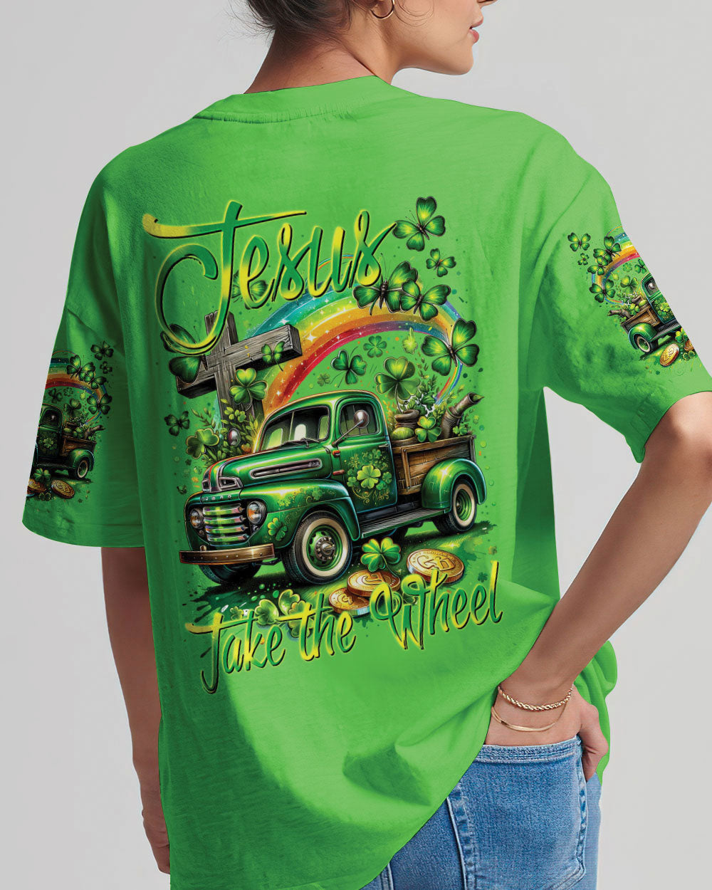 Jesus Take The Wheel Patrick's Day Women's All Over Print Shirt - Tytm0601241