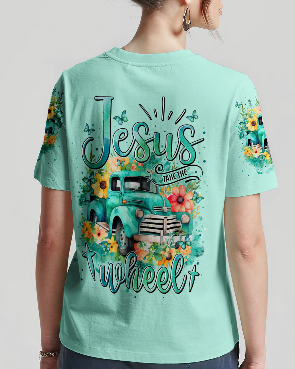 Jesus Take The Wheel Women's All Over Print Shirt - Tytm2311233