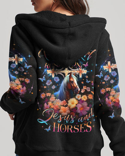 Runs On Jesus And Horses Women's All Over Print Shirt - Yhlt0612233