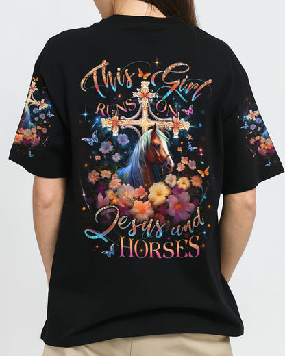 Runs On Jesus And Horses Women's All Over Print Shirt - Yhlt0612233