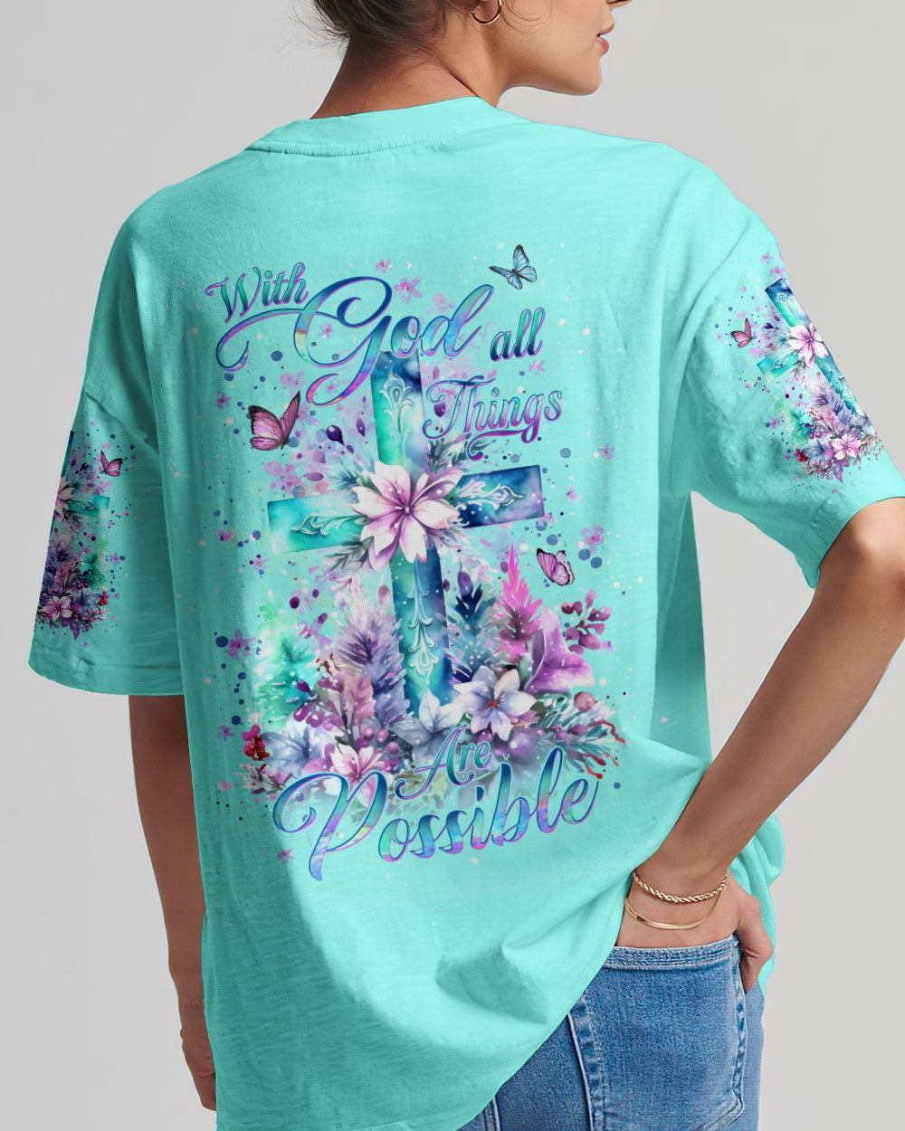 With God All Things Are Possible Women's All Over Print Shirt - Yhdu611232