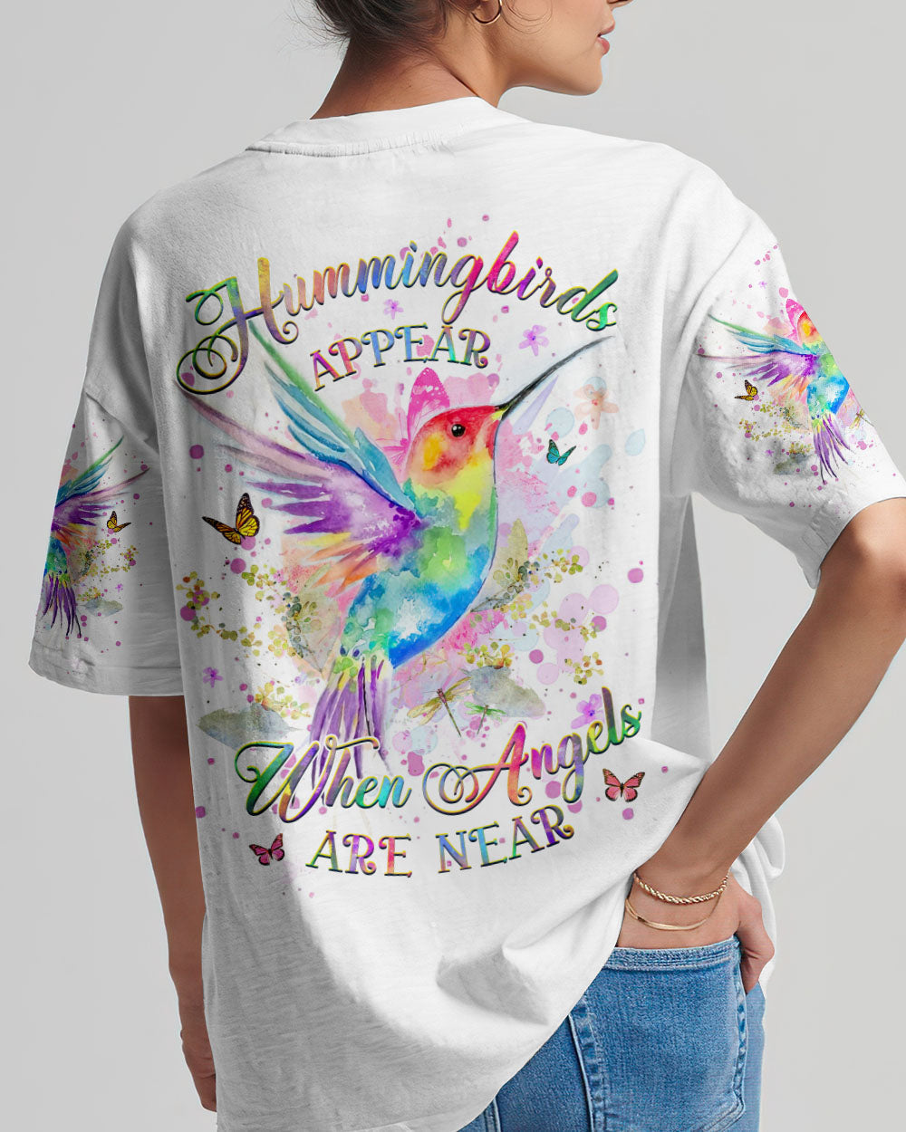 Hummingbirds Appear When Angels Are Near Women's All Over Print Shirt - Yhhg1110231