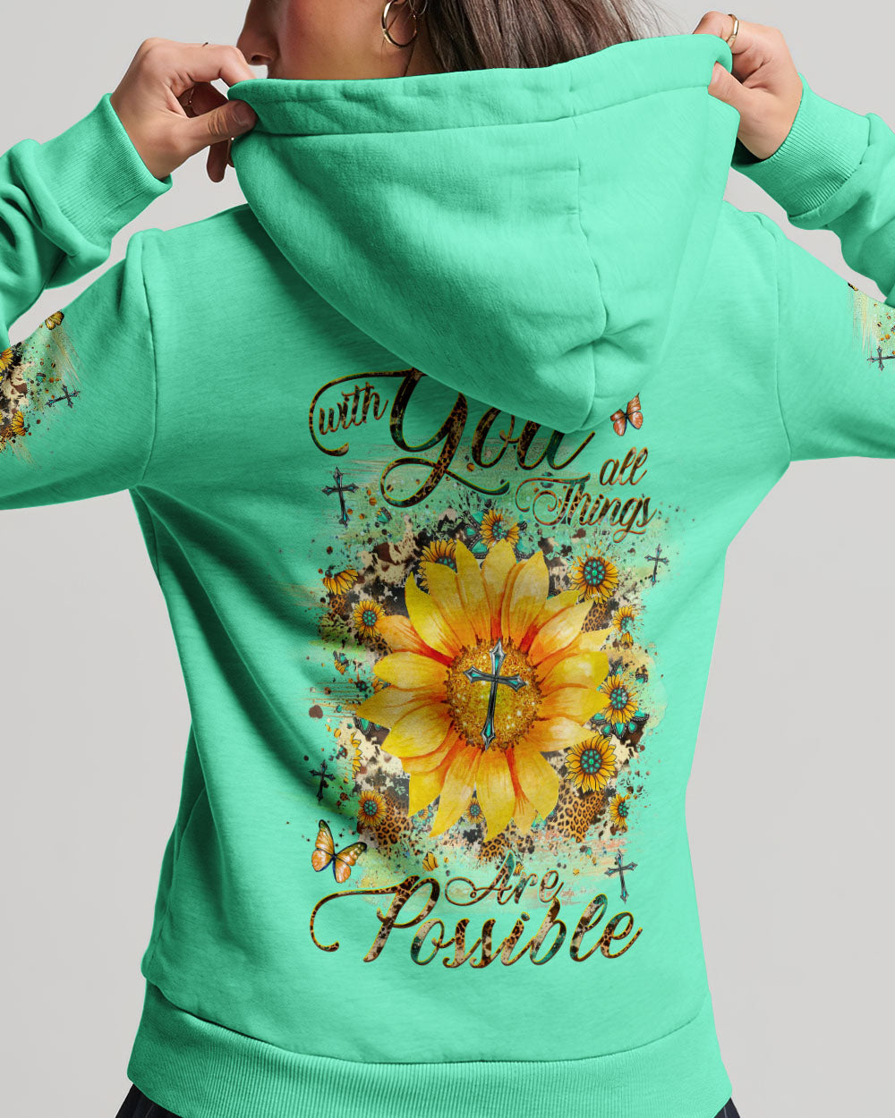 With God All Things Are Possible Sunflower Women's All Over Print Shirt - Yhhg1909231