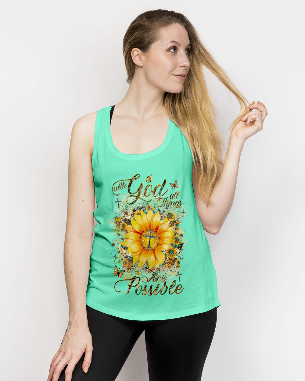 With God All Things Are Possible Sunflower Women's All Over Print Shirt - Yhhg1909231