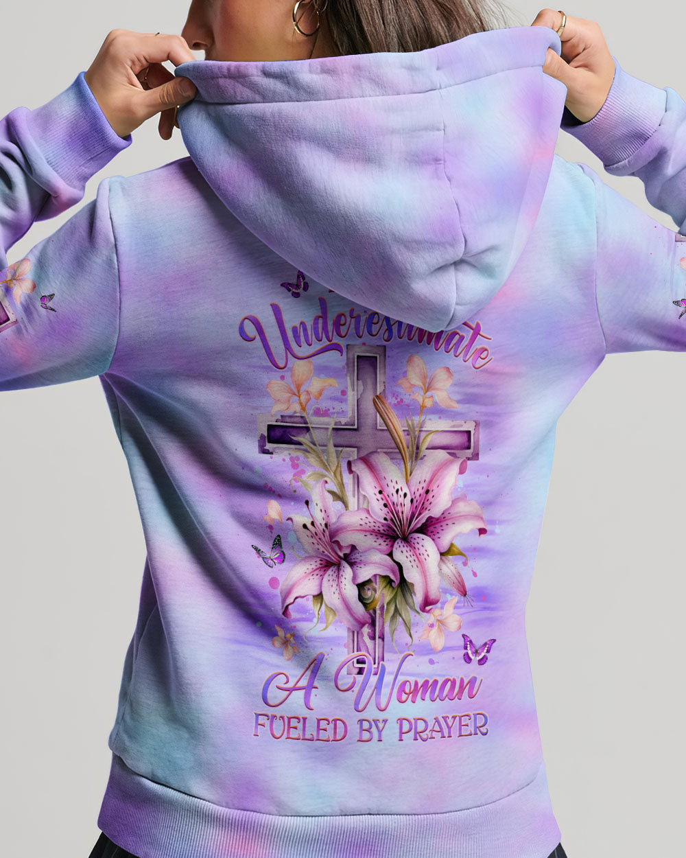 Never Underestimate A Woman Fueled By Prayer Women's All Over Print Shirt - Yhhg2408233