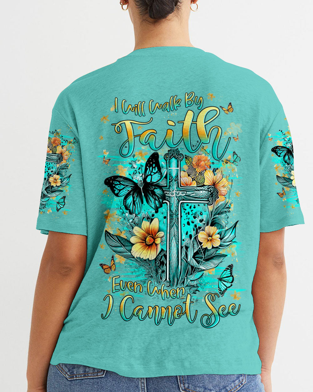 I Will Walk By Faith Even When I Cannot See Women's All Over Print Shirt - Yhln0609232