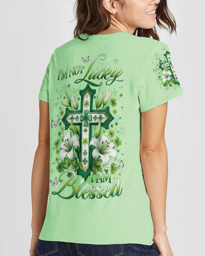 I'm Not Lucky I Am Blessed Women's Patrick's Day All Over Print Shirt - Yhlt0801241