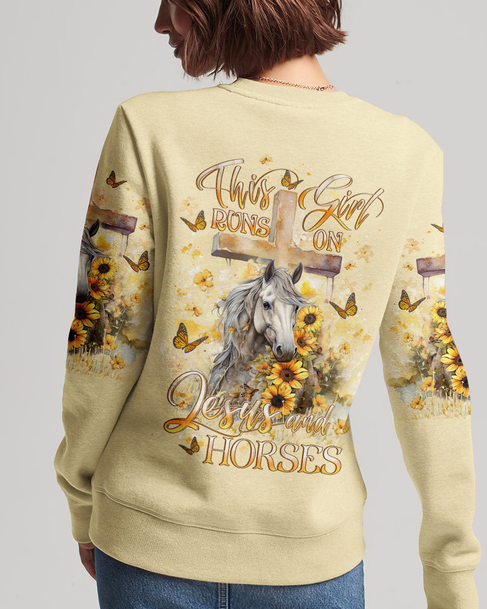 Runs On Jesus And Horses Women's All Over Print - Yhlt2612232