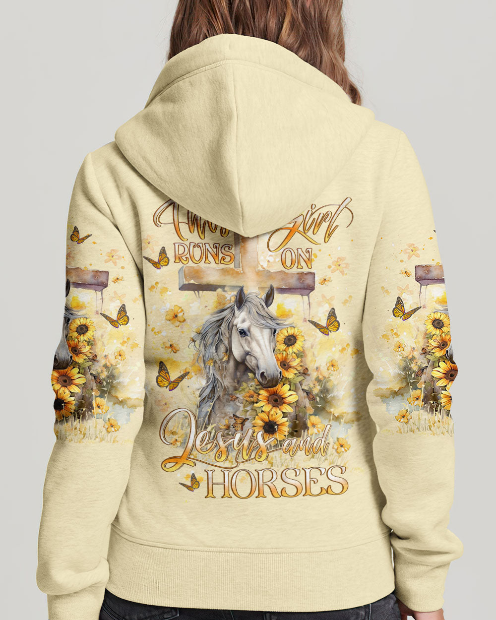 Runs On Jesus And Horses Women's All Over Print - Yhlt2612232